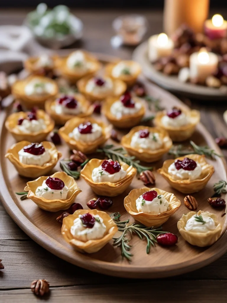 Cranberry Goat Cheese Phyllo Cups