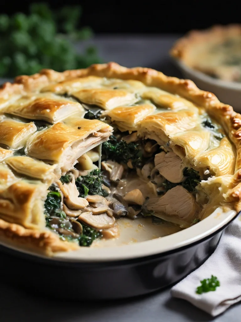 Chicken Kale Mushroom Pot Pie