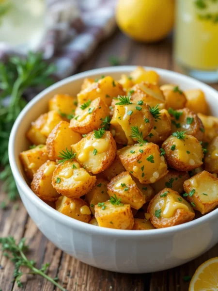 honey mustard crispy smashed potato salad