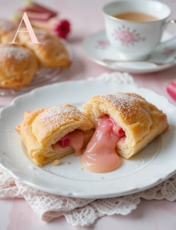 Rhubarb & Custard Puff Pockets