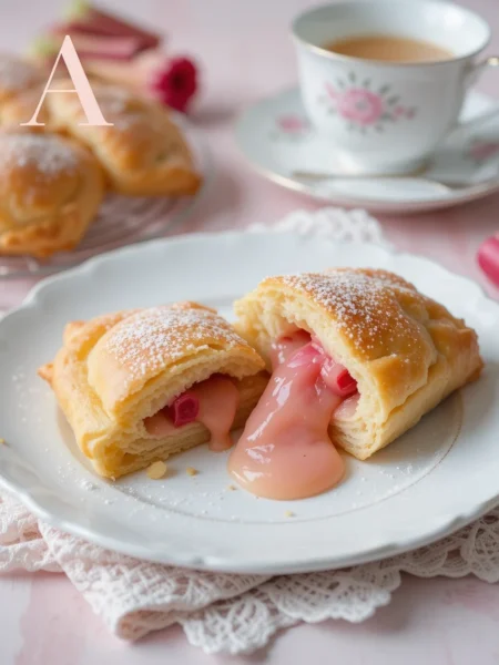 Rhubarb & Custard Puff Pockets