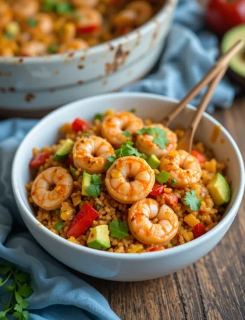 Shrimp Fajita Rice Casserole