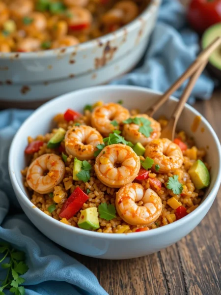 Shrimp Fajita Rice Casserole