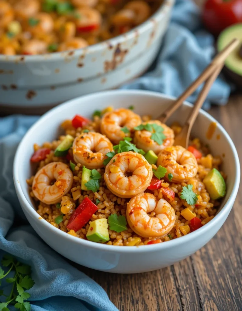 Shrimp Fajita Rice Casserole