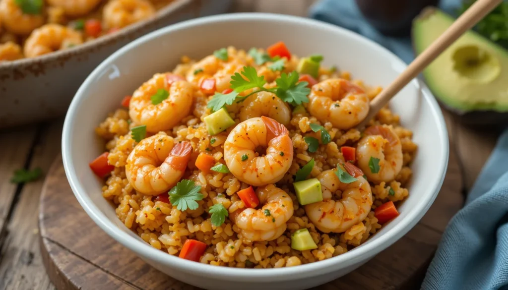 Shrimp Fajita Rice Casserole