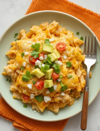 Crockpot Chicken Enchilada Casserole