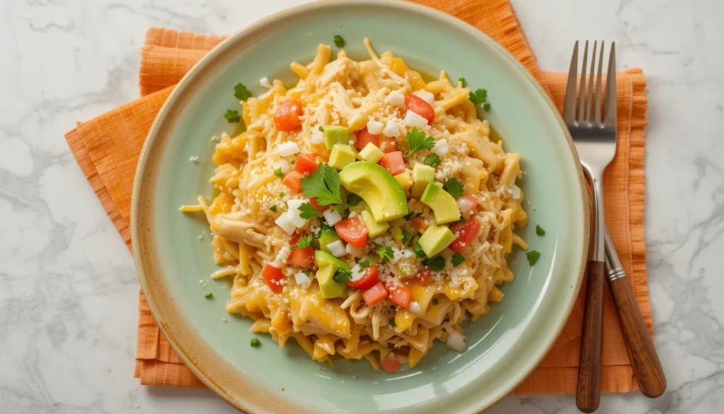 Crockpot Chicken Enchilada Casserole