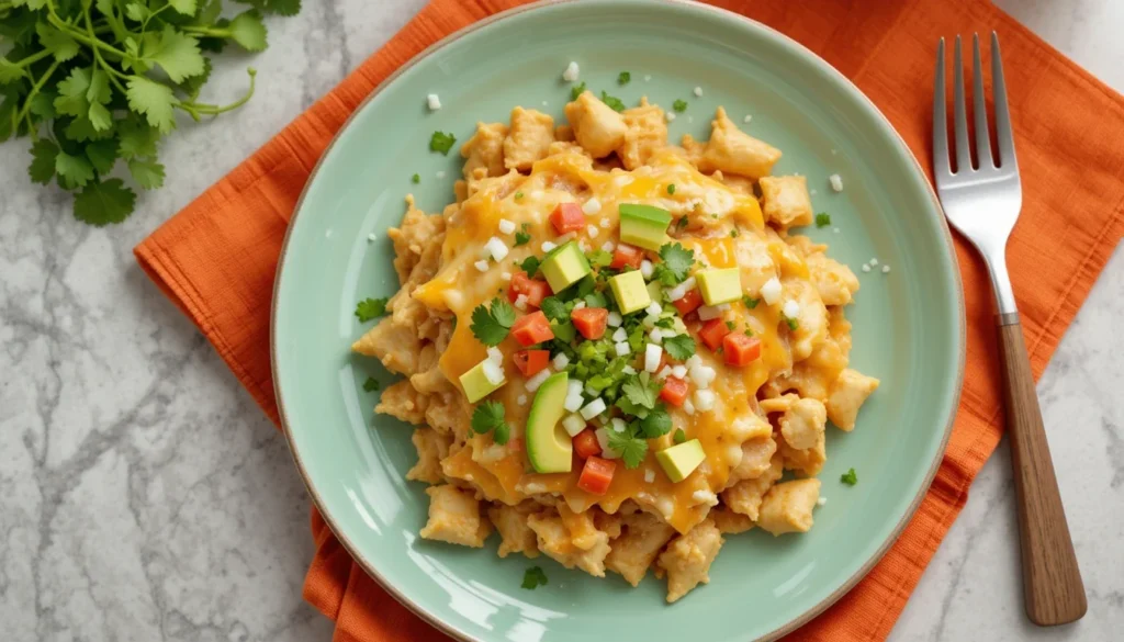 Crockpot Chicken Enchilada Casserole